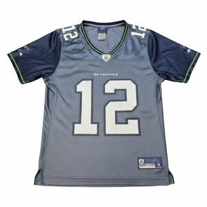Reebok Onfield Seattle Seahawks Women's Jersey Size M Blue Silver NFL Fan 12
